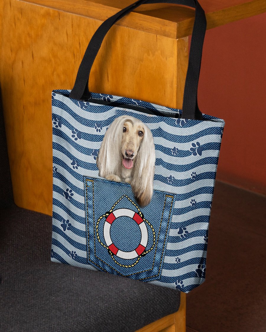Afghan Hounds On Board-Cloth Tote Bag
