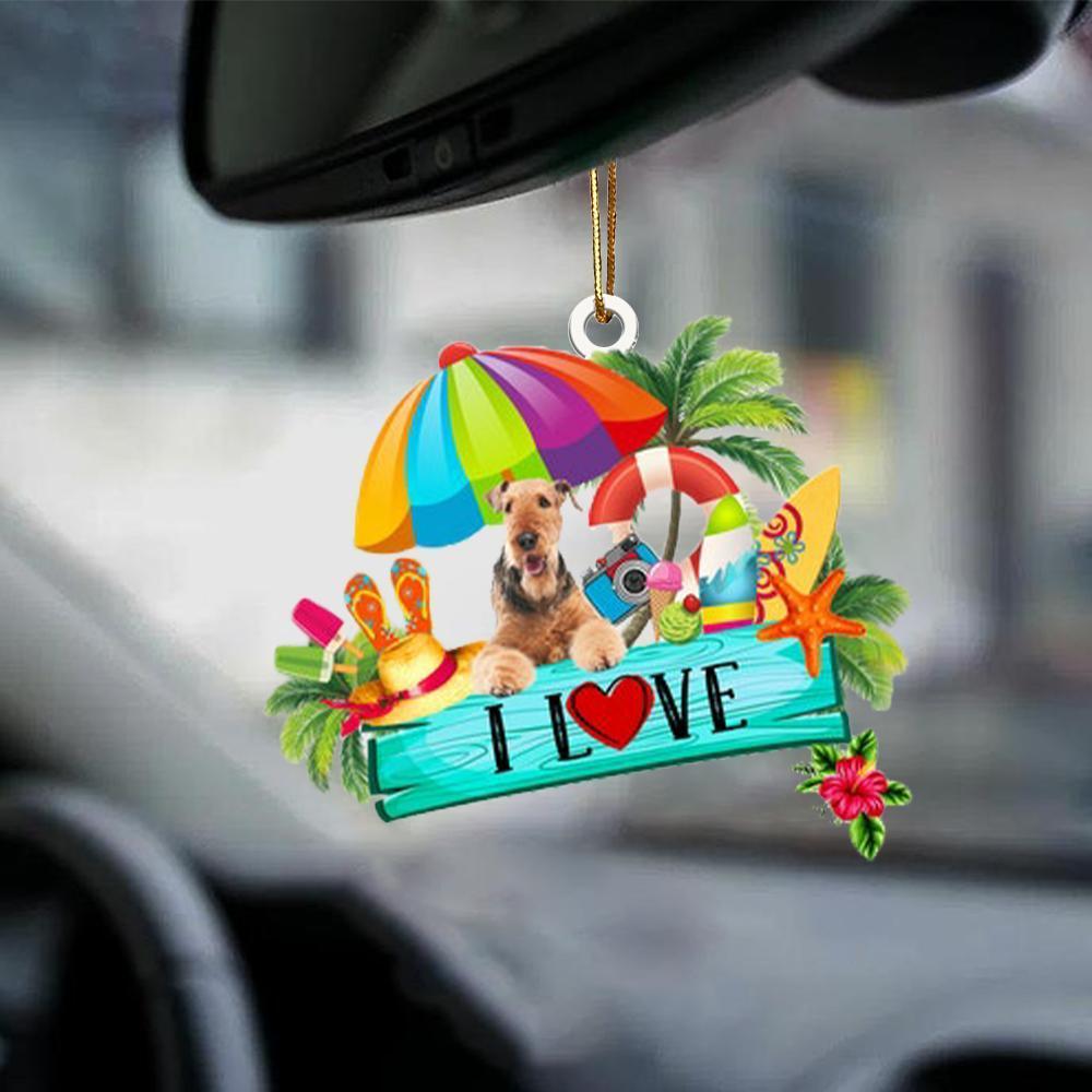 Airedale Terrier-I Love Summer-Two Sided Ornament