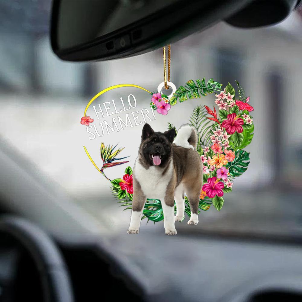 Akita-Hello Summer-Two Sided Ornament