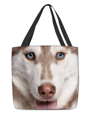 Alaskan Husky 2 Face-Cloth Tote Bag