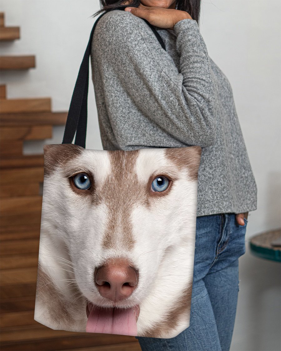 Alaskan Husky 2 Face-Cloth Tote Bag