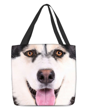 Alaskan Husky Face-Cloth Tote Bag