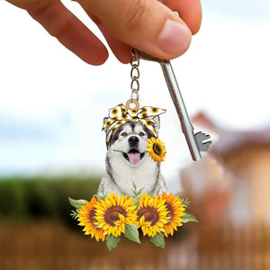 Alaskan Malamute-Dog Mom Keychain