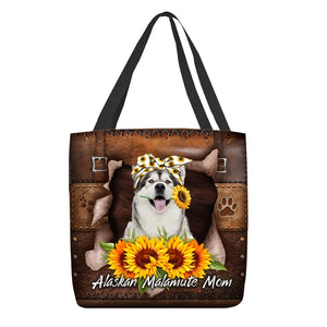 Alaskan Malamute-Sunflower&Dog Mom Cloth Tote Bag