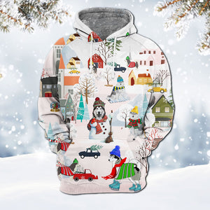 Alaskan Malamute-Winter Holiday Hoodie