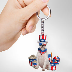 American Bulldog 2-July Stuff Flat Acrylic Keychain