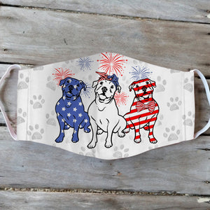 American Pitbull Terrier 4th Of July EZ01 1405 Face Mask