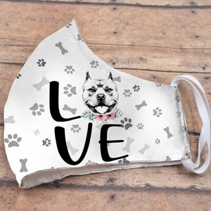 American Pitbull Terrier Dog Love EZ01 2504 Face Mask