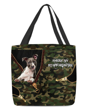 American Staffordshire Camo Cloth Tote Bag