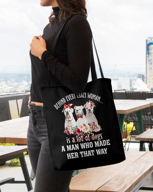 American Bulldog-Crazy Woman Cloth Tote Bag