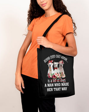 American Bulldog-Crazy Woman Cloth Tote Bag