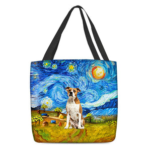 American Bulldog-Oil Painting-Cloth Tote Bag