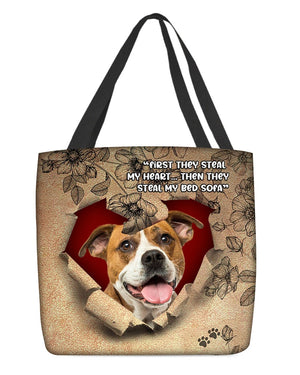 American Bulldog -Torn Cloth Tote Bag