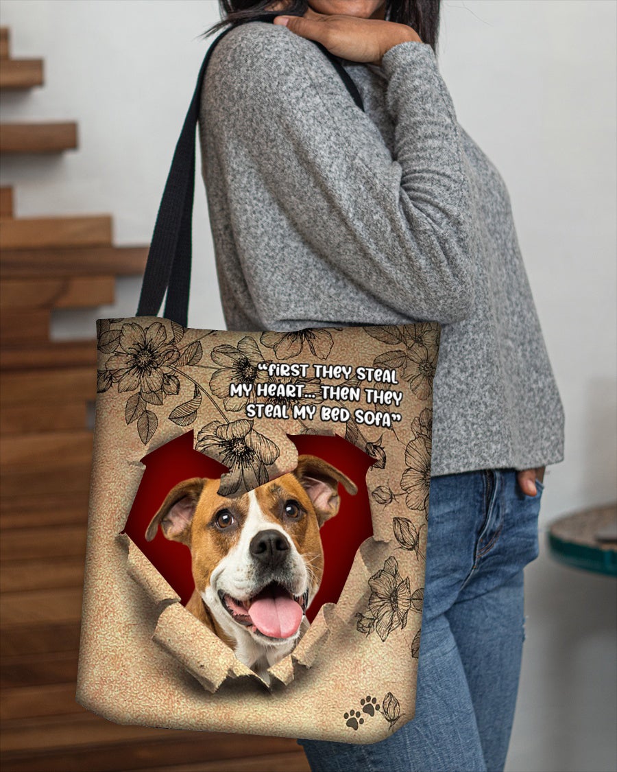 American Bulldog -Torn Cloth Tote Bag