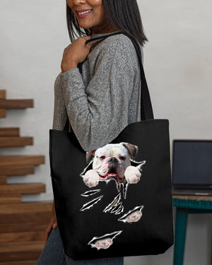 Cracks-American Bulldog-Cloth Tote Bag