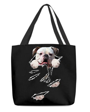 Cracks-American Bulldog-Cloth Tote Bag