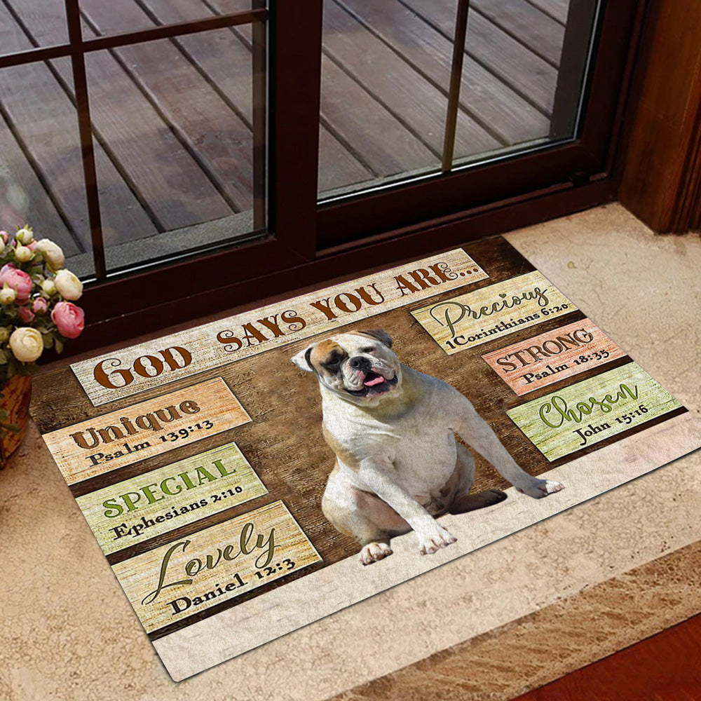 American  Bulldog God Says You Are Doormat