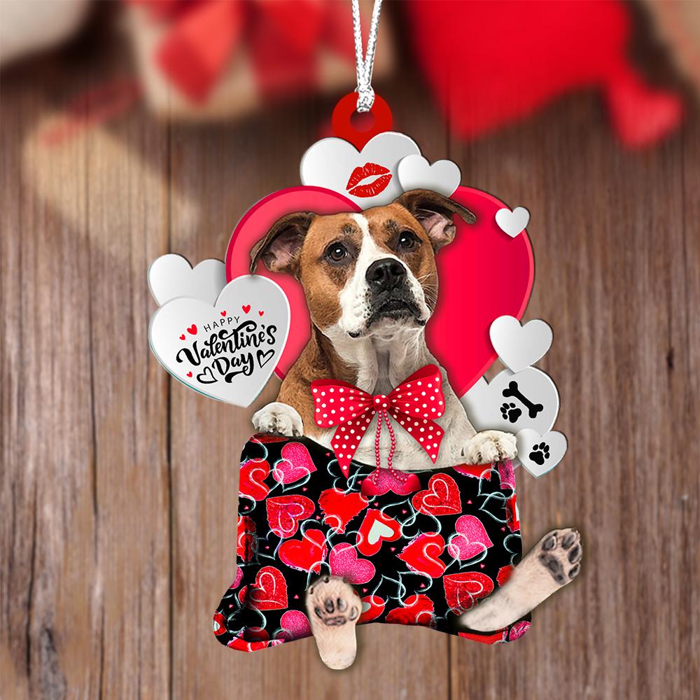 American Bulldog Valentine's Day Sleeping Bag-Two Sides Ornament