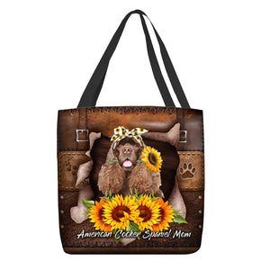 American Cocker Spaniel-Sunflower&Dog Mom Cloth Tote Bag