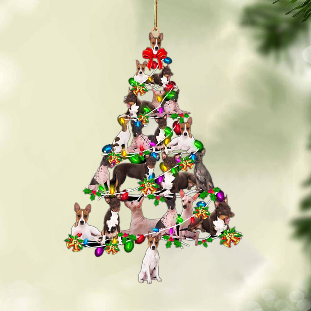 American Hairless Terrier-Christmas Tree Lights-Two Sided Ornament