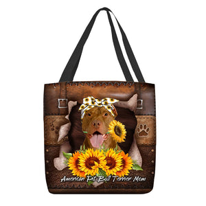 American Pit Bull Terrier-Sunflower&Dog Mom Cloth Tote Bag