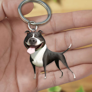 American Staffordshire Terrier-Look at me flat Acrylic Keychain