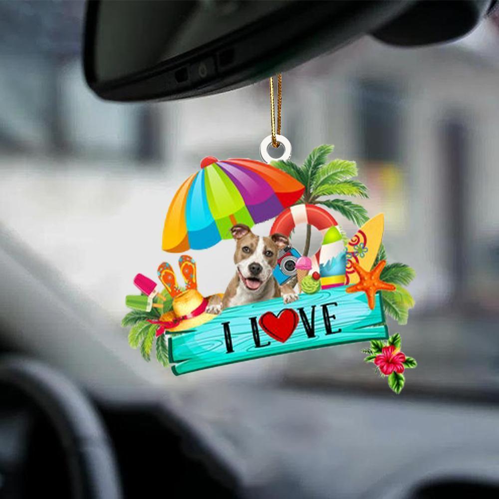 American Staffordshire-I Love Summer-Two Sided Ornament