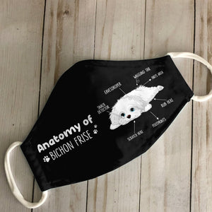 Anatomy Of A Bichon Frise EZ03 0707 Face Mask