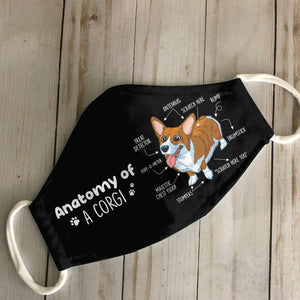 Anatomy Of A Corgi EZ03 0707 Face Mask