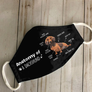 Anatomy Of A Dachshund EZ03 0707 Face Mask