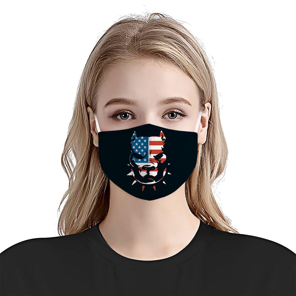 Premium Pitbull America Flag EZ05 1704 Face Mask
