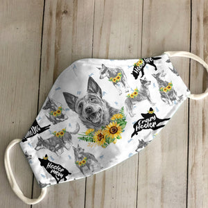 Australian Cattle Dog Sunflower EZ07 0207 Face Mask