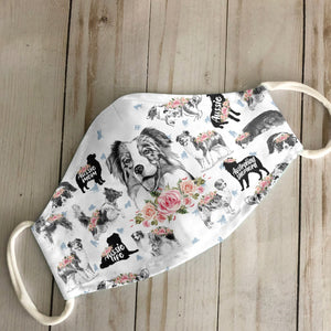 Australian Shepherd Floral Vintage EZ07 2306 Face Mask