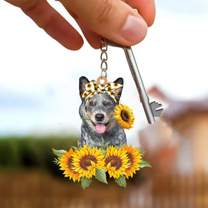 Australian Cattle-Dog Mom Keychain