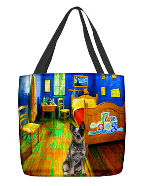 Australian Cattle Dog in the bedroom-Cloth Tote Bag