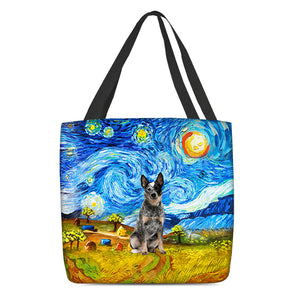 Australian Cattle Dog-Oil Painting-Cloth Tote Bag