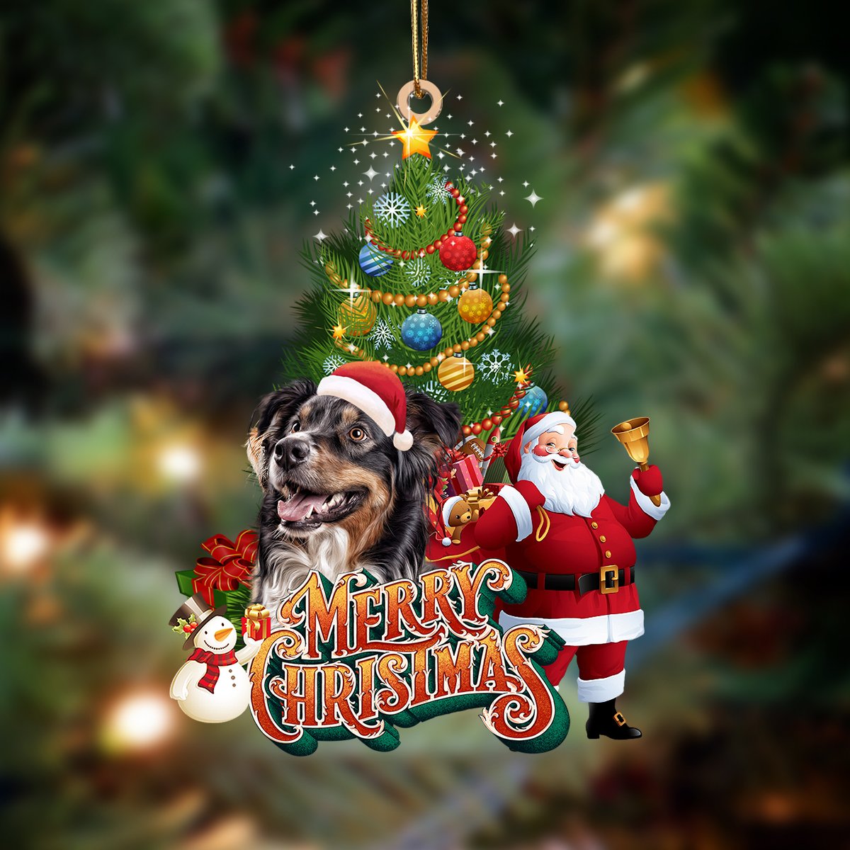 Australian Shepherd-Christmas Tree&Dog Hanging Ornament