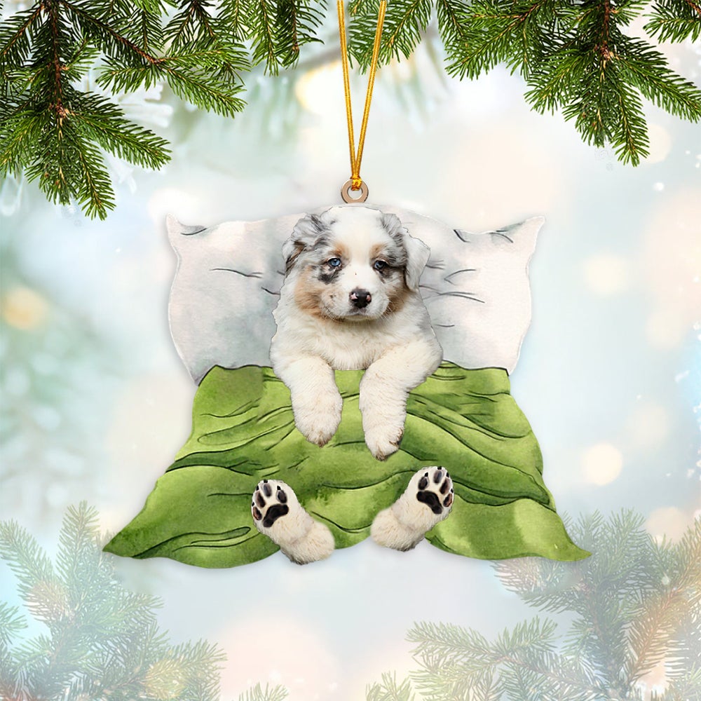 Australian Shepherd-Sleep time Two Sides Ornament