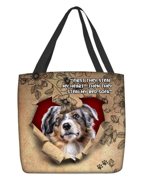 Australian Shepherd -Torn Cloth Tote Bag