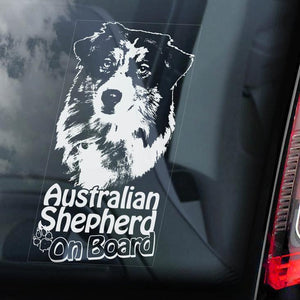 Australian Shepherd 1 on Board-Car Window Sticker-Dog Sign Decal