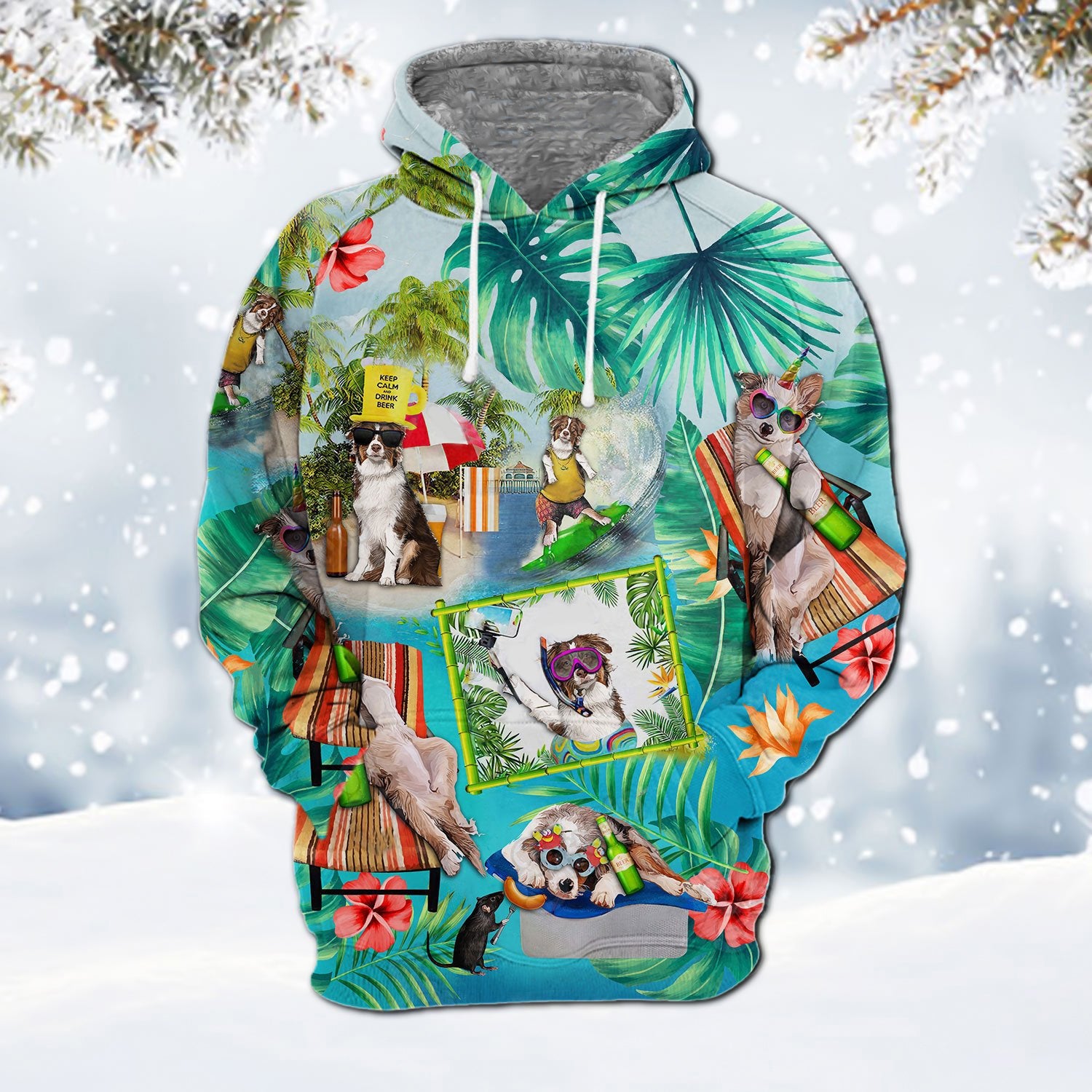 Australian Shepherd 1-Surfing Hoodie