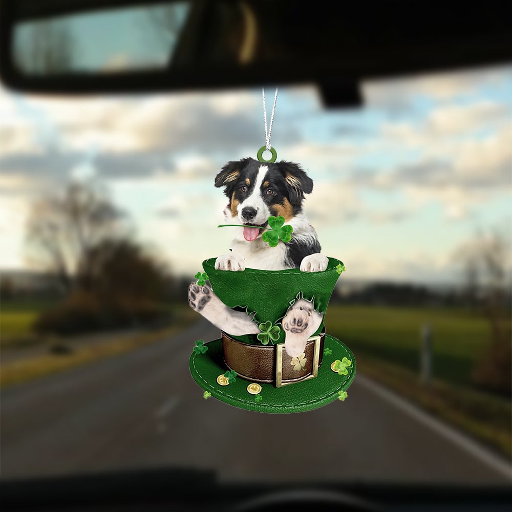 Australian Shepherd 2-Patrick Hat-Two Sided Ornament