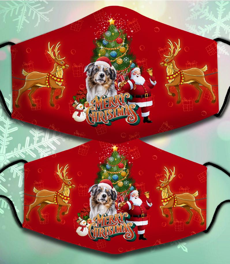 Australian Shepherd 2-Santa Claus&Dog-Veil