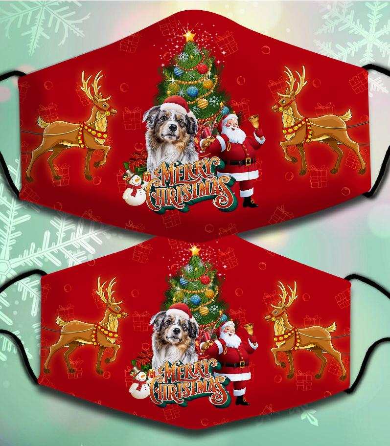 Australian Shepherd 2-Santa Claus&Dog-Veil