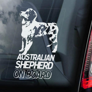 Australian Shepherd 2 on Board-Car Window Sticker-Dog Sign Decal