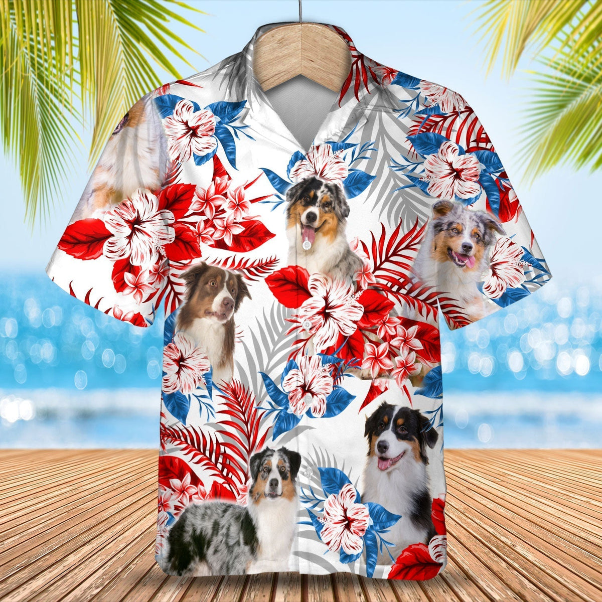 Australian Shepherd American Flag Hawaiian Shirt – Bugybox