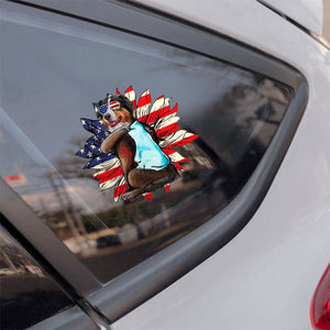 Australian Shepherd Happy Independence Day Car Sticker