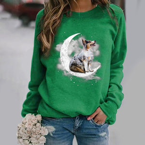 Australian Shepherd -Sit On The Moon- Premium Sweatshirt