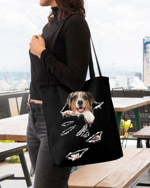 Cracks-Australian Shepherd-Cloth Tote Bag