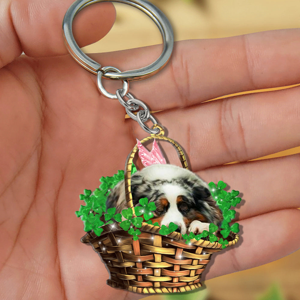 Australian shepherd-Sleeping Lucky Fairy Flat Acrylic Keychain
